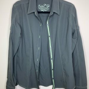 Kuhl Gray Button Up Med.
